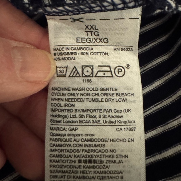 NWT • Gap ABOVE KNEE dress  with CRISS CROSS OPEN BACK• navy/white • XXL - Picture 9 of 9